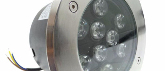 spot LED extérieur de forme ronde, encastrable au sol
